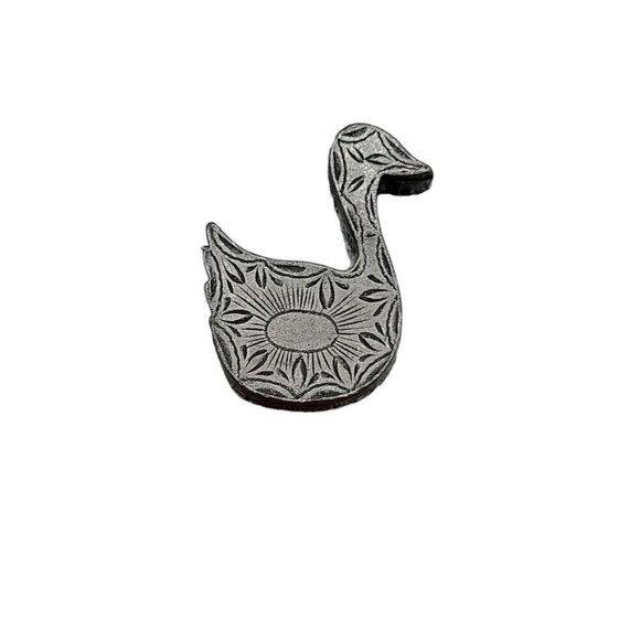 Torino Pewter Small Trinket Box Goose Shaped Earring Holder SSigned - Picture 1 of 8